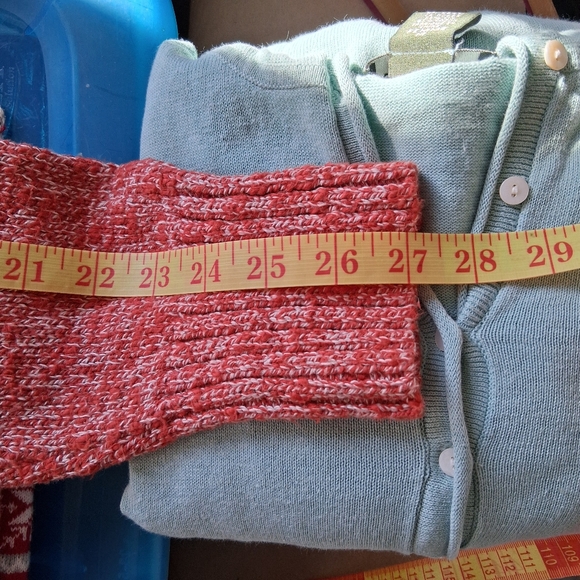 L.L. Bean Womens Coral/White Cotton Ragg Funnelneck Pullover Space Dye Sweater - Picture 14 of 16